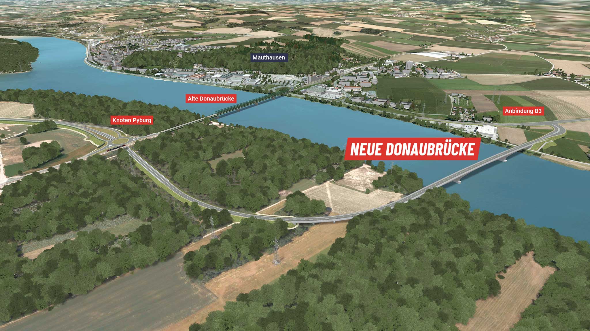 Visualisierung Neue Donaubrücke