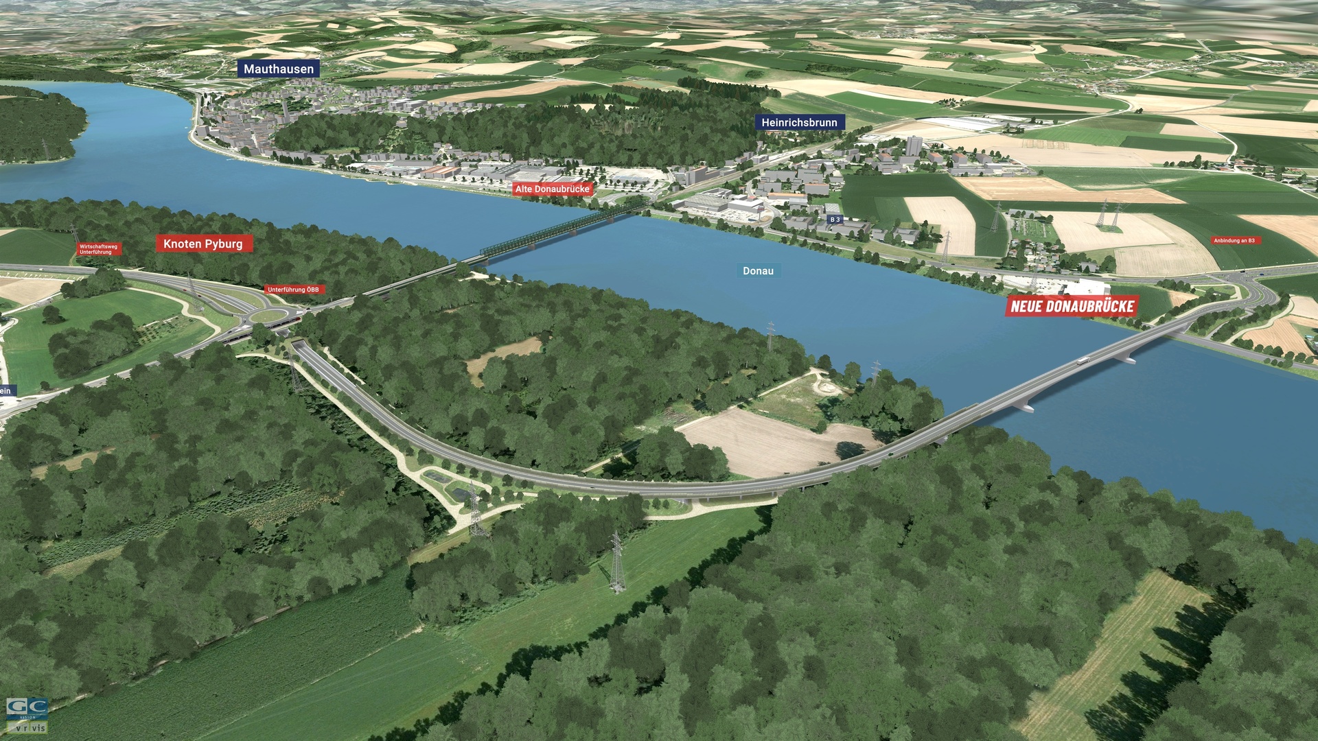 Visualisierung Anbindung Neue Donaubrücke